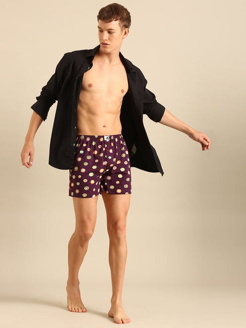 3 Pack Cotton Printed Multicolored Boxers
